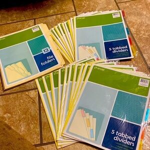 Tab Divider /File Folder Bundle Reinforced NWT Office/School Supplies Teacher